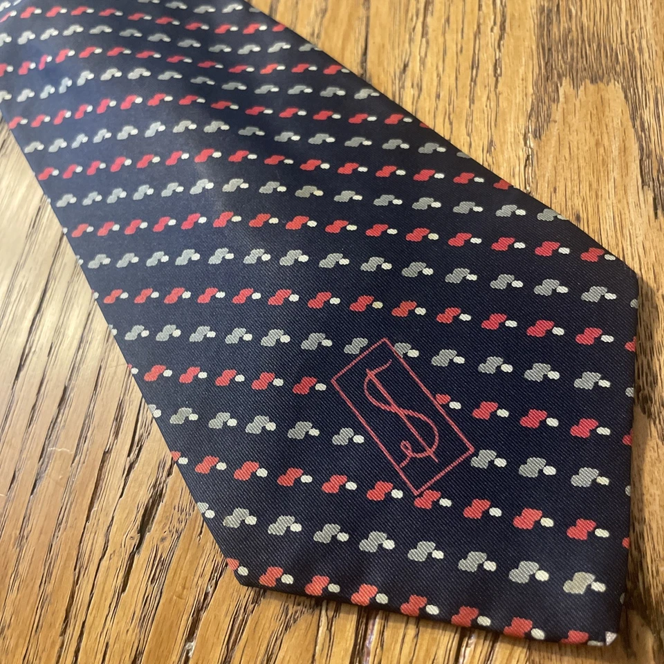 Corbata ancha vintage usada en excelente estado con logotipo de seda Simpson Piccadilly hecha en Inglaterra Reino Unido Foto 1 de 4