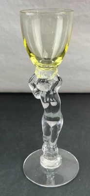 Vintage Cambridge Statuesque Nude Stemware Brandy Glass Gold 6" Discontinued - Image 1 of 4