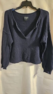 Lässiger Damenpullover Abercrombie And Fitch Größe XL dunkelblau V-Ausschnitt - Bild 1 von 4