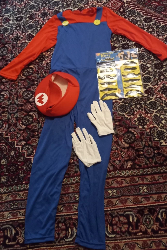 Clásico Super Mario Brothers Niños Disfraz Halloween Juegos con disfraces Conjunto XL 10-12 Foto 1 de 3