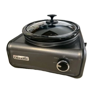 Crock Pot Hookup 3.5 Quart Oval Slow Cooker SCCPMD3-CH Black Gray - Tested - Picture 1 of 7