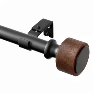 Wood Curtain Rods for Windows 66 to 120 Inch, 1” Diameter Drapery Rods with I... - Picture 1 of 9