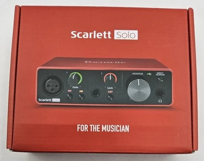 Focusrite Scarlett Solo 3rd Gen. USB-C Interfacce MIDI - Rosso - Immagine 1 di 2