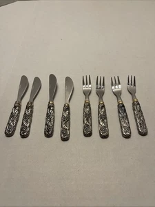 8 Vintage Autor Court Beeren & Blätter Griff Käse Marmelade Streuer Edelstahl 5 3/8" - Bild 1 von 8