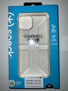 TOTALMENTE NUEVO Speck Gemshell Grip para iPhone 15 Plus y 14 Plus Estuche Transparente Gran Estuche - Imagen 1 de 3