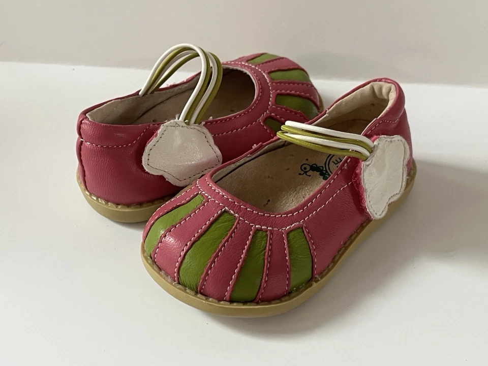 Zapatos planos de ballet Livie & Luca para niñas pequeñas talla 4 rosa verde cuero nubes Foto 1 de 4