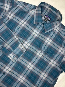 Patagonia Herren Small Langarm Hemd mit Knopfleiste kariert blau Flanell - Bild 1 von 6