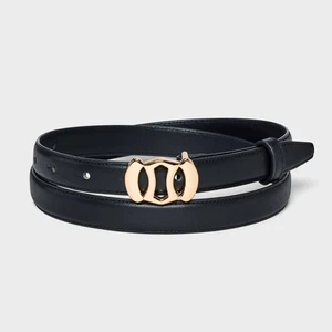 NWT: Women's Plaque Belt - a New Day™ Skinny with Buckle Black M: - Picture 1 of 1