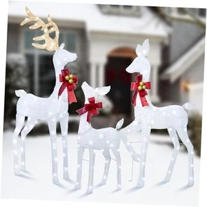 Large 3-Piece Lighted Reindeer Family Set for Christmas Decoration, 4.5 FT - Picture 1 of 8