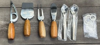 Pampered Chef Charcuterie Utensil Set Stainless Steel Wood Handle - Image 1 of 4