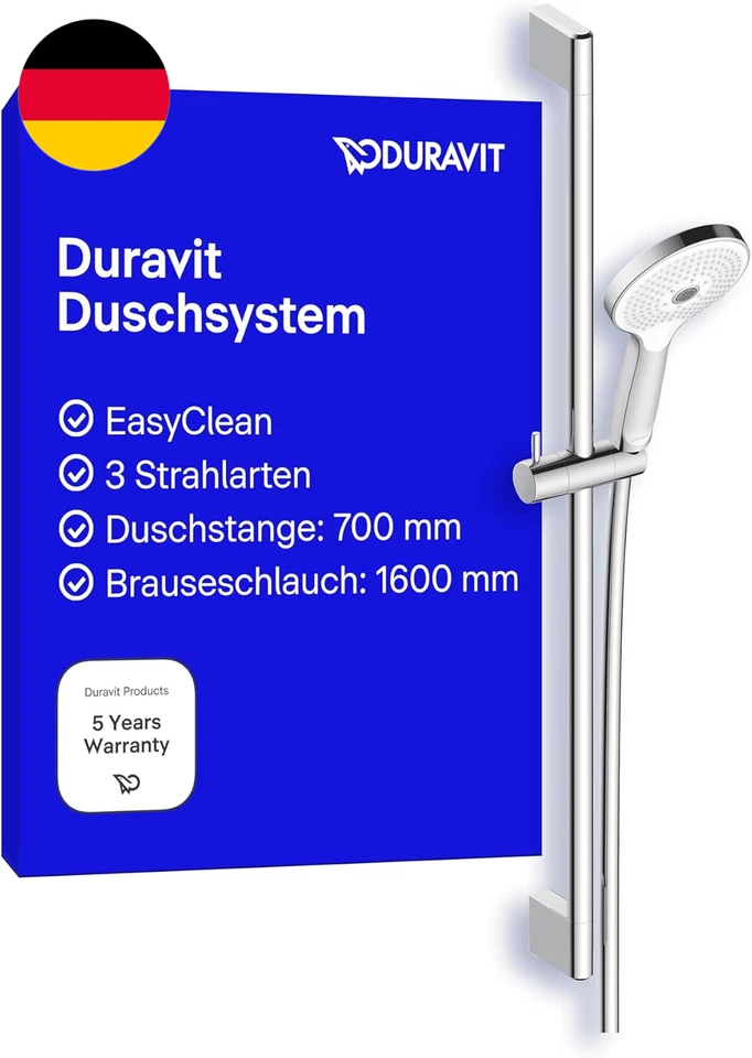 Duravit Universal Duschsystem, Duschset Mit 3 Strahlarten (Rain, Pulse, Mono), D - Bild 1 von 4