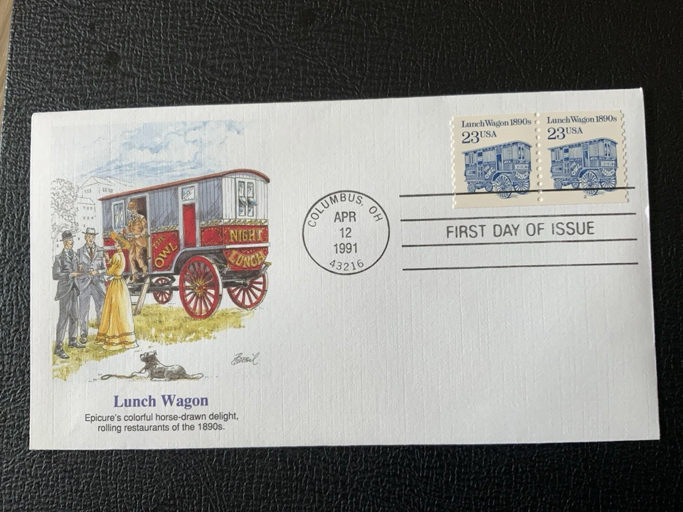 1991 #2464 23c Lunch Wagon Coil Pair - Fleetwood FDC - Image 1 of 1
