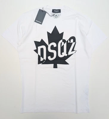 Dsquared2 T-Shirt Men's Medium White Canada Logo Print Short Sleeve Crew Neck - Image 1 of 4