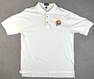 Tide Racing 10 Ricky Rudd Jonathan Corey Ribbed Polo Shirt White XL Vintage Dad - Picture 1 of 11