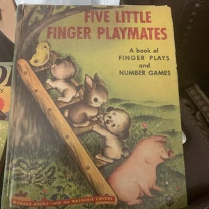 Vintage Wonder Book FIVE Little Finger Playmates and Heidi Child Of The Mountain - Picture 1 of 2
