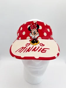 Walt Disney World Minnie Mouse Children's Visor Red White Polka Dot Elastic Back - Picture 1 of 4