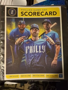 City Connect Cover PHILADELPHIA PHILLIES Game Day Scorecard 2024 Bryce Harper - Picture 1 of 1