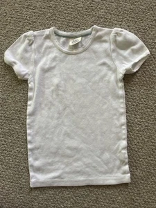 Mini Boden White S/S Shirt Size 9/10Y w/ Tiny Floral Design & Detailed Sleeve - Picture 1 of 7