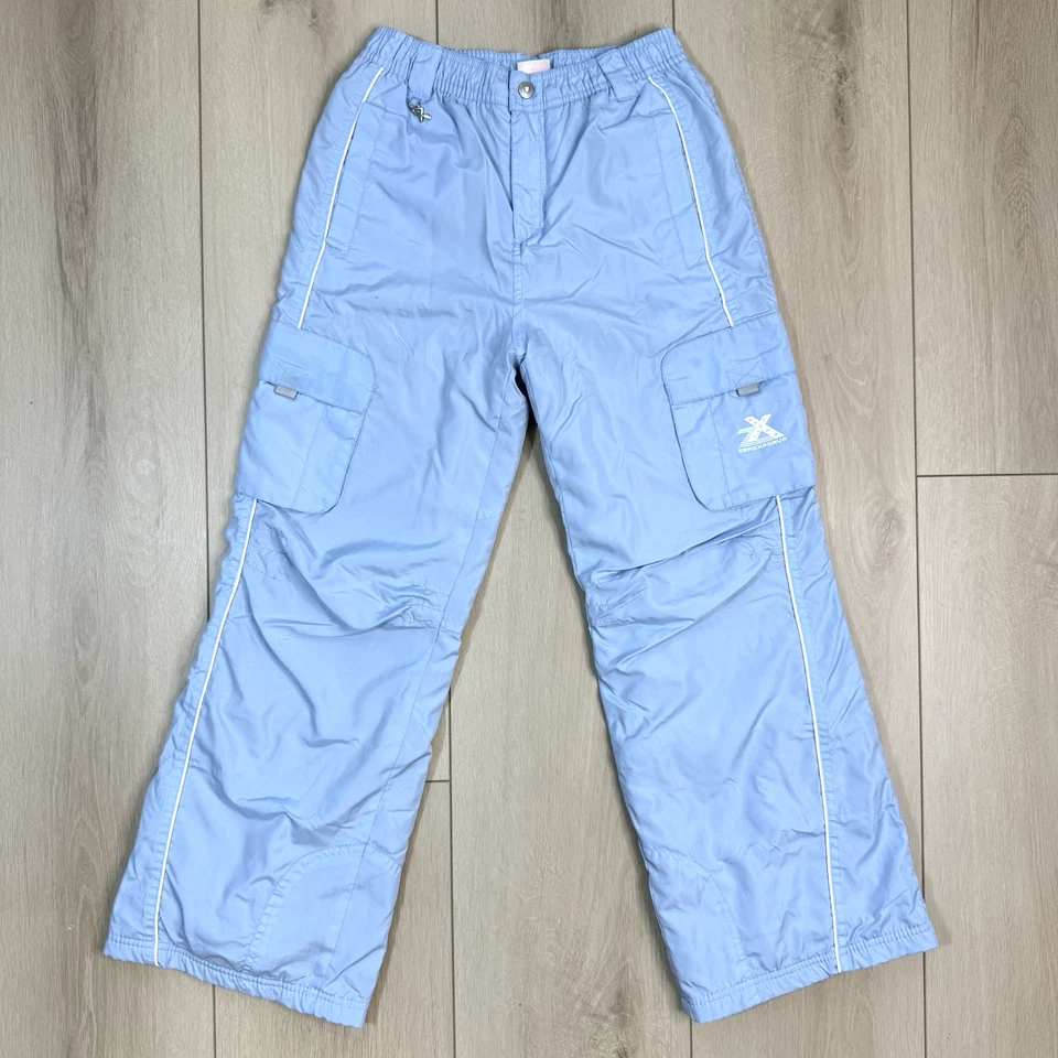 ZeroXposur 女孩雪裤青少年 L 14 蓝色羊毛衬里货物滑雪冬季阅读 — 第 1/4 张图片