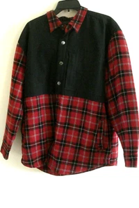 Mens  Jacket Size  Large  Craftsman Biking Red  Hooded Flannel New - Picture 1 of 2
