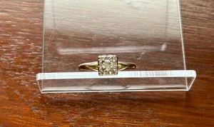 Vintage 14k Yellow Gold .17ct Round Diamond Engagement Ring Sz 6 - Picture 1 of 10