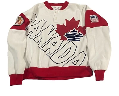 Vintage 90s Foot Locker Canada Sweatshirt Men’s Size XL Sewn Coat Of Arms Patch - Image 1 of 4