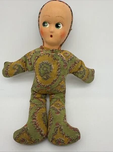 Extremely Rare Cloth Doll With Painted Plastic Face and Legs That Bend - Picture 1 of 19