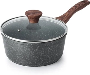 Nonstick Saucepan with Lid, 1.5 Quarts Small Pot with Swiss Granite Coa - Picture 1 of 2