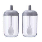 2 PCS Condiment Container Serving Jar Salt Shaker with Lid Cover