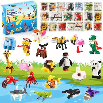 Party Bag Fillers for Kids, 654pcs Zoo Adventure Building Blocks with 20 Realist - Image 1 of 4