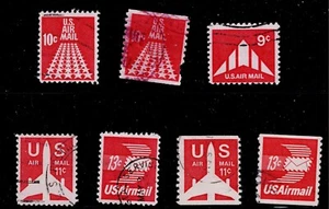 US Scott #C72-73, C77-79 & C82-83, Singles 1968-73 Air Mail FVF Used - Picture 1 of 1