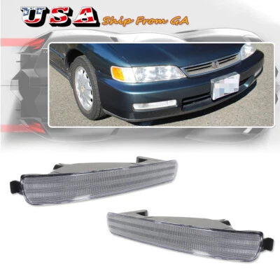 2 luces de estacionamiento de parachoques delanteras transparentes Euro para Honda Accord 1996 1997 Foto 1 de 4