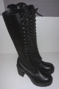 Damen Stiefel ROC Australia Echtleder Plateau Schnür Boots Gothic US Gr.11-12 - Bild 1 von 24