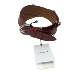 ISABEL MARANT Goby Studded Leather Belt - Red - M - Picture 1 of 7