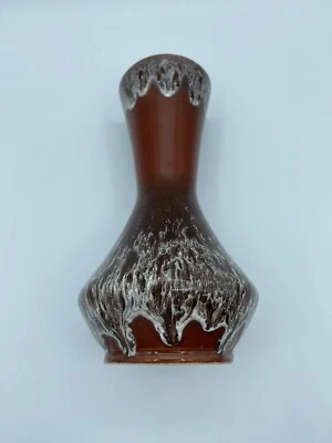 Brown Lava Dripware Vase 21cm Vintage VGC Drip Glaze Kingston Pottery 1970’s - Image 1 of 4