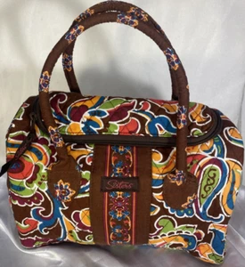 Longaberger Sisters Retro Paisley Large Quilted Cosmetic Tote 100% Cotton - New - Bild 1 von 18