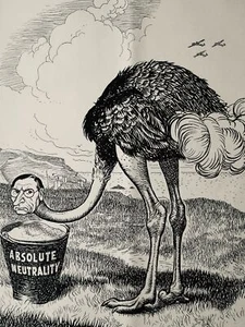 1940 Original Print WW2 IRELAND ABSOLUTE NEUTRALITY - POSITION OF EIRE, OSTRICH - Picture 1 of 2