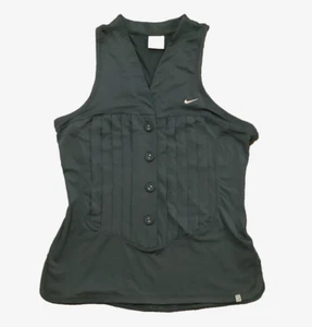 Nike Damen Navy ärmelloses Tennis Top mit Smokingfalten vorne M - Bild 1 von 3