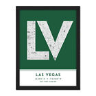 Las Vegas Nevada United States City Map Typography Framed Wall Art Print 18x24"