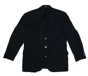Gianfranco Ruffin Italy Mens Black 3 Button Notch Lapel Suit Jacket Blazer 46S - Picture 1 of 8