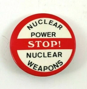 "Stop Nuclear Weapons"" Vintage Antikriegsprotest Pinback Knopf." 1,5 Zoll. - Bild 1 von 3