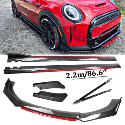 For Mini Cooper Countryman Front Lip Chin Bumper splitter Carbon Fiber Side Skir Foto 1 de 4