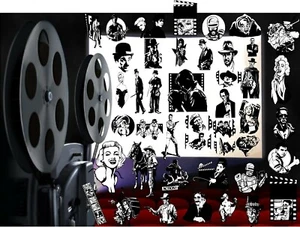 40 CLIPART STAR DEL CINEMA FAMOSI VIP SPETTACOLO FANTASIA VECTOR SVG EPS PNG - Picture 1 of 1