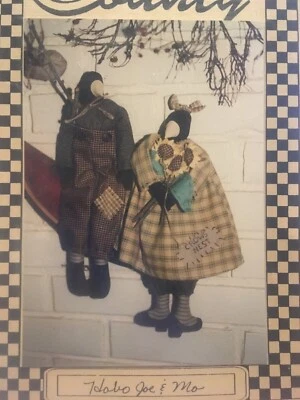 Primitive Crow Doll Sewing Pattern Crow Couple Primitive Dolls Pattern - Image 1 of 2