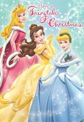 HALLMARK Tarjeta de Navidad Disney Princess Have a Fairytale Cenicienta Belle Aurora sello