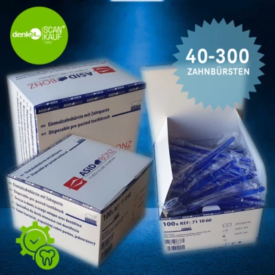 ASID BONZ 40 x - 300 Einmalzahnbürsten mit Zahnpasta hygienisch verpackt Einwegzahnbürsten