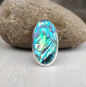 Awesome Abalone Shell Gemstone 925 Sterling Silver Handmade Ring All Size C-91 - Picture 1 of 6