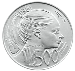 SAN MARINO 500 LIRE 1981 ( GIRL HEAD ) SILVER Commemorative coin (KM# 126) UNC - Picture 1 of 5
