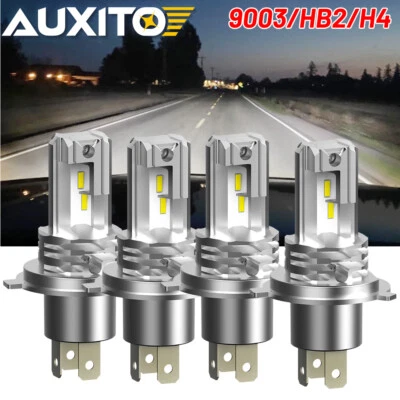 Kit de faros LED AUXITO H4 9003 bombillas haz alto bajo súper blanco 80000LM combo 4 Foto 1 de 4