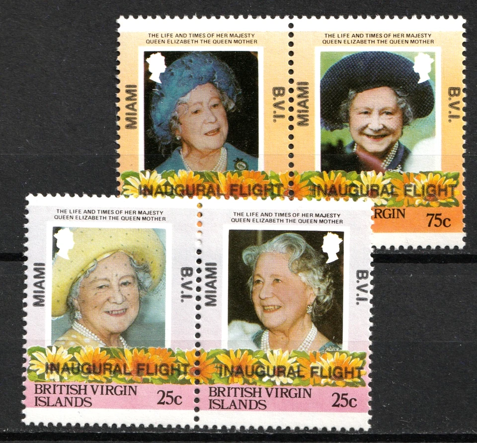 1986 British Virgin Islands Sc# 528-31 - Queen Mother Overprinted. MNH Cv$4.50 - Image 1 of 1